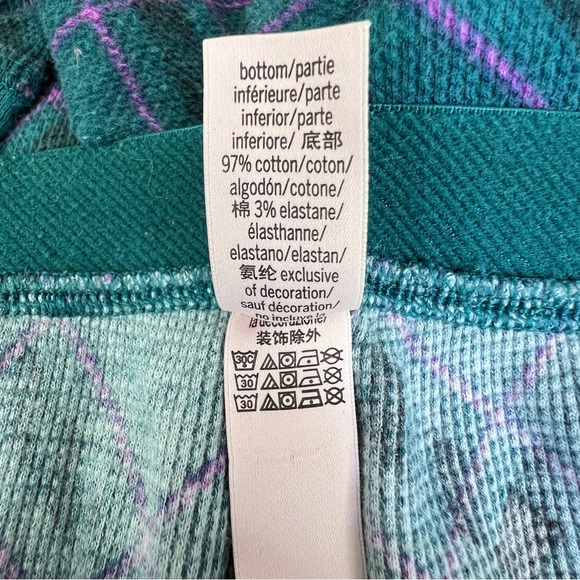 2-Pc Victoria’s Secret Plaid Thermal Cotton Pj’s Long Sleeve Crewneck Pj’s - Picture 7 of 10